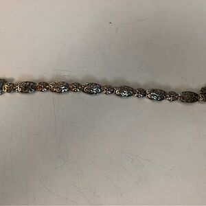 Silver and Gold Filigree Link Bracelet